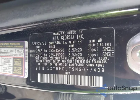 2022 Kia Sorento X-Line Ex from USA, damaged, VIN 5XYRHDLF9NG077409